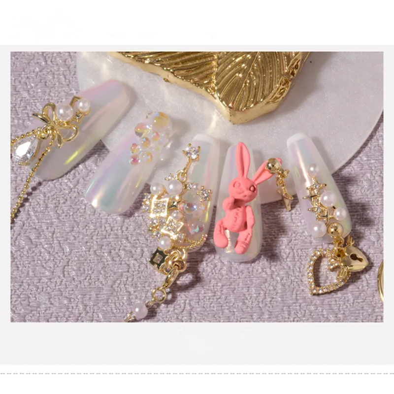 1 шт. Стразы для дизайна ногтей драгоценные камни 3D мультяшный кролик украшения