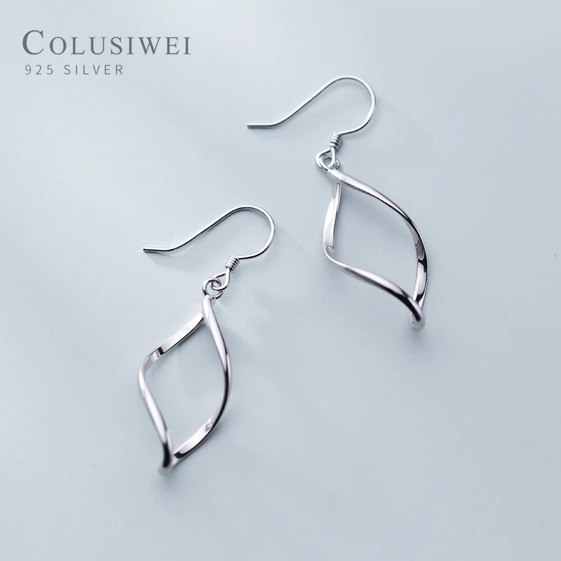 

COLUSIWEI Fashion Rotating Leaves Dangle Earring for Women Authentic 925 Sterling Silver Geometric Drop Earring Fine Jewelry