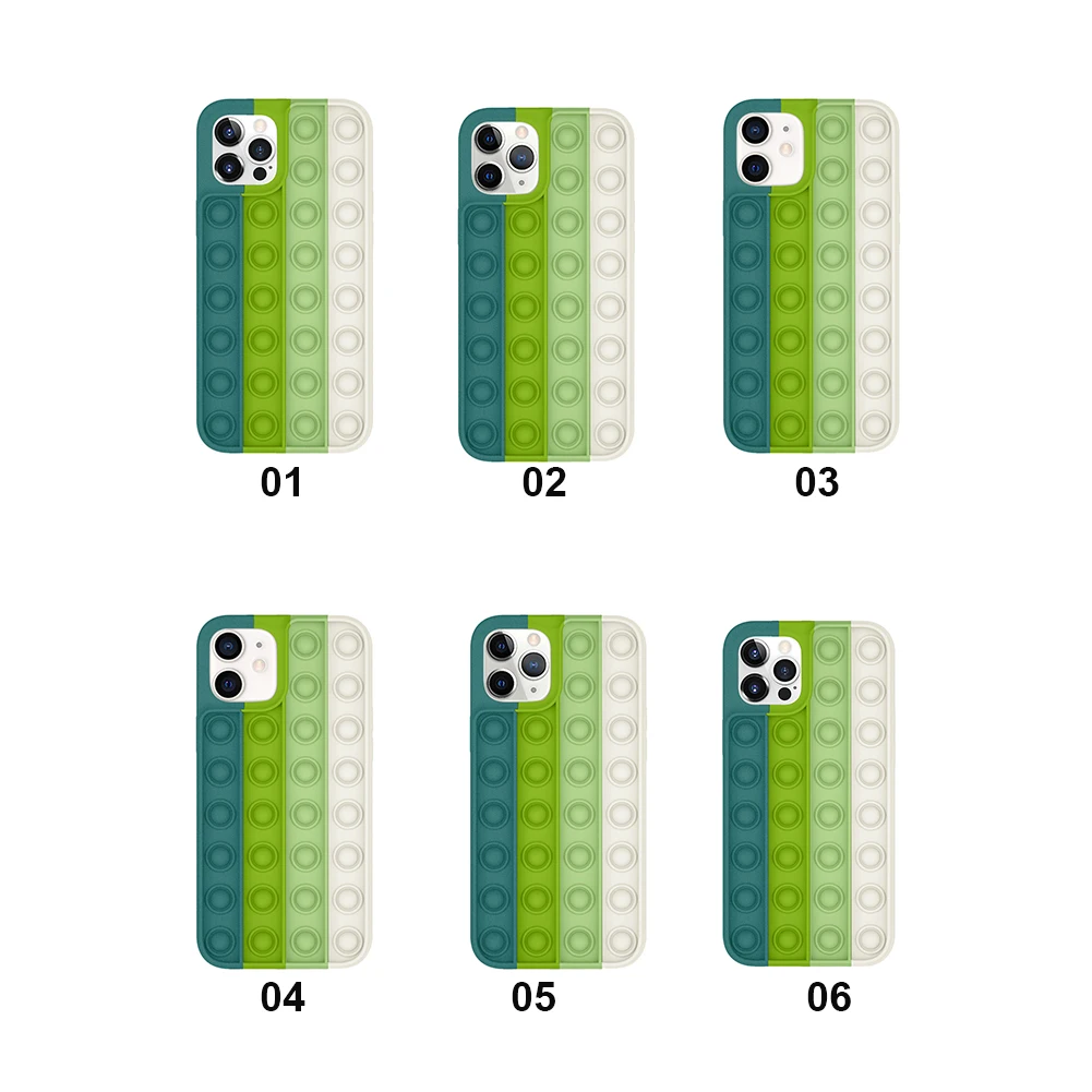 

Phone Case Relieve Stress Fidget Toys Push It Bubble Antistress Silicone Push Bubble for iPhone11 12 Pro Max Soft Protect Covers