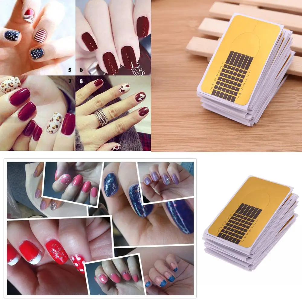 50/100 шт. руководство по выдвижения ногтей формы наклейки на Кончики Maincure