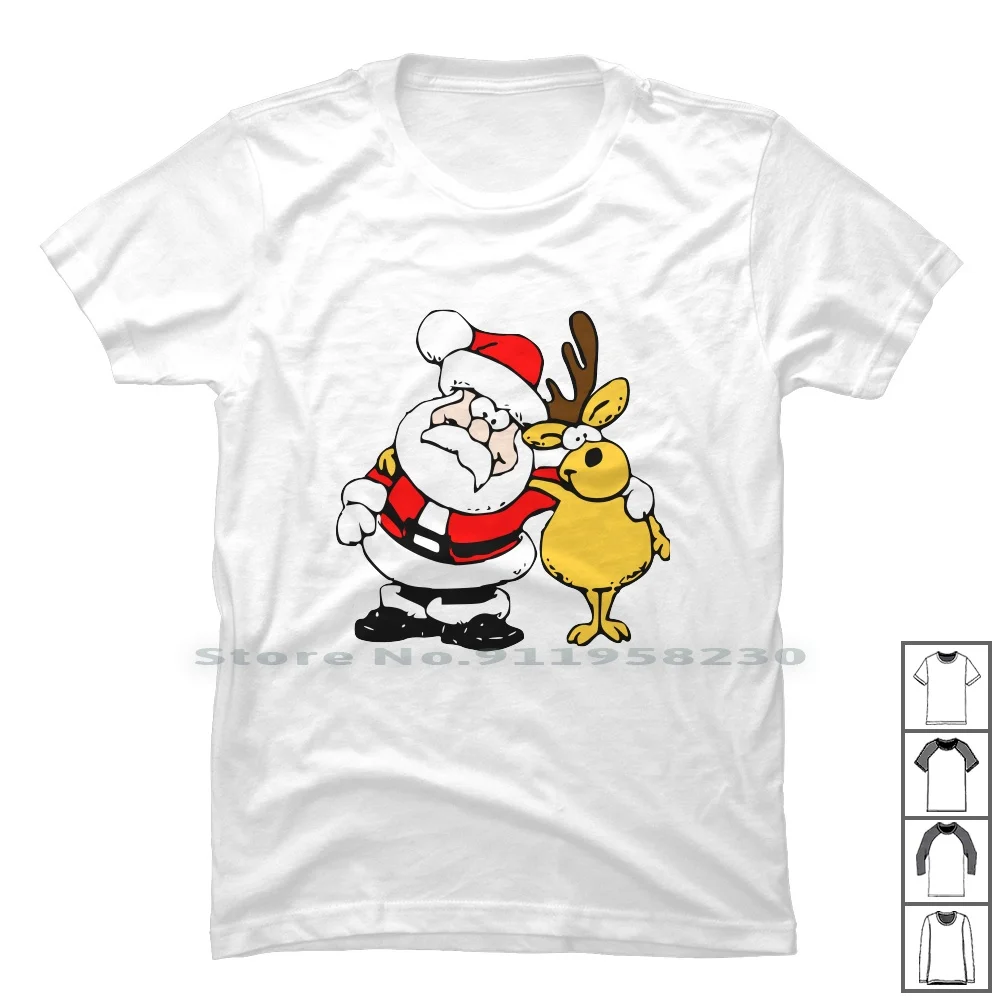 

Santa Friends T Shirt 100% Cotton Claus San End Ant Us