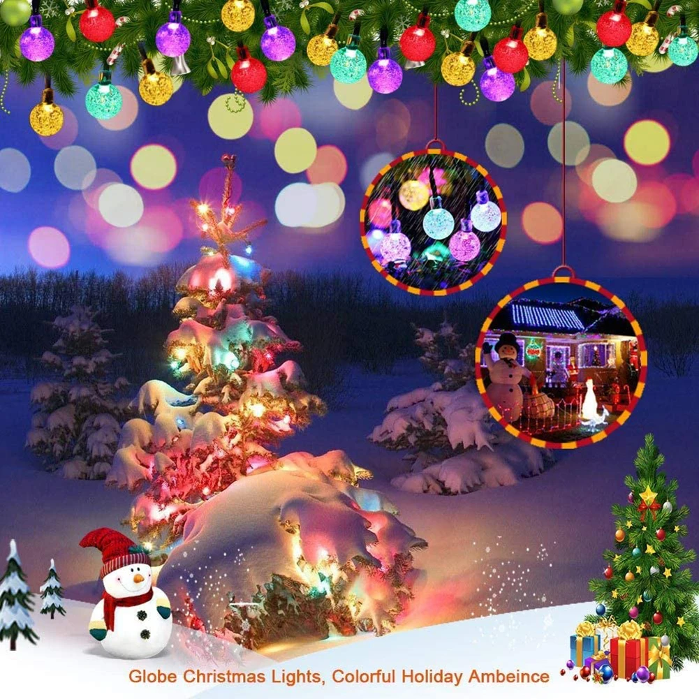 

Светодиодная гирлянда с хрустальными шариками, USB стеклянный шар-пузырь, Сказочная гирлянда, лампа для украшения на Рождество, свадьбу, фест...