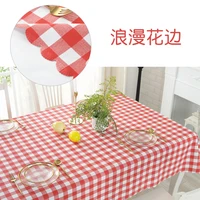 300g woven tablecloth pvc waterproof oilproof dining tablecloth kitchen rectangular cuisine party tablecover flower line