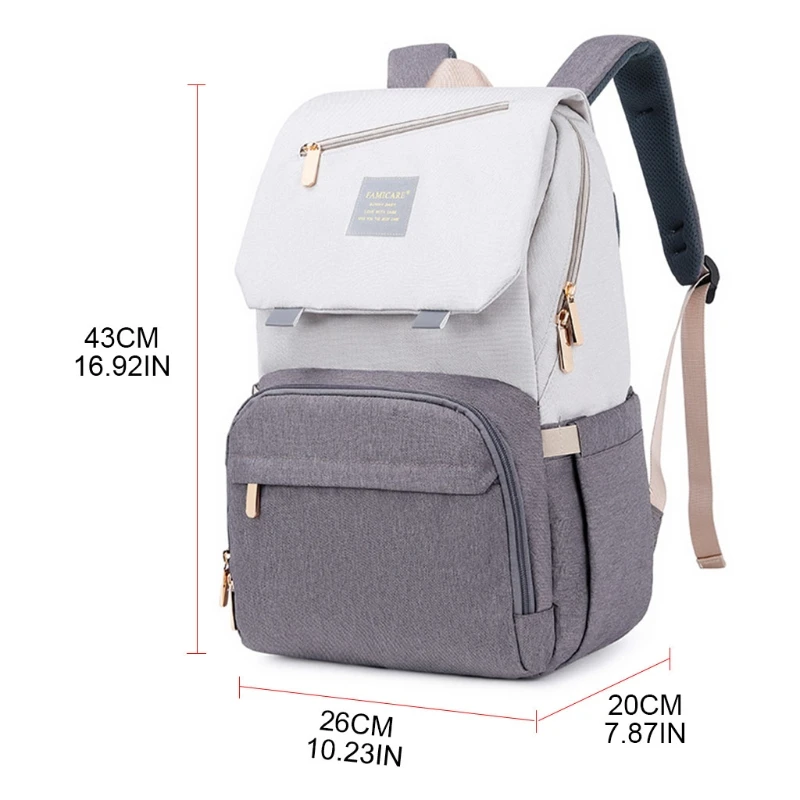 

Baby Diaper Bag Mummy Daddy Backpack Multifunction Waterproof Large Capacity Nappy Shoulder Stroller Bag USB Charging Port