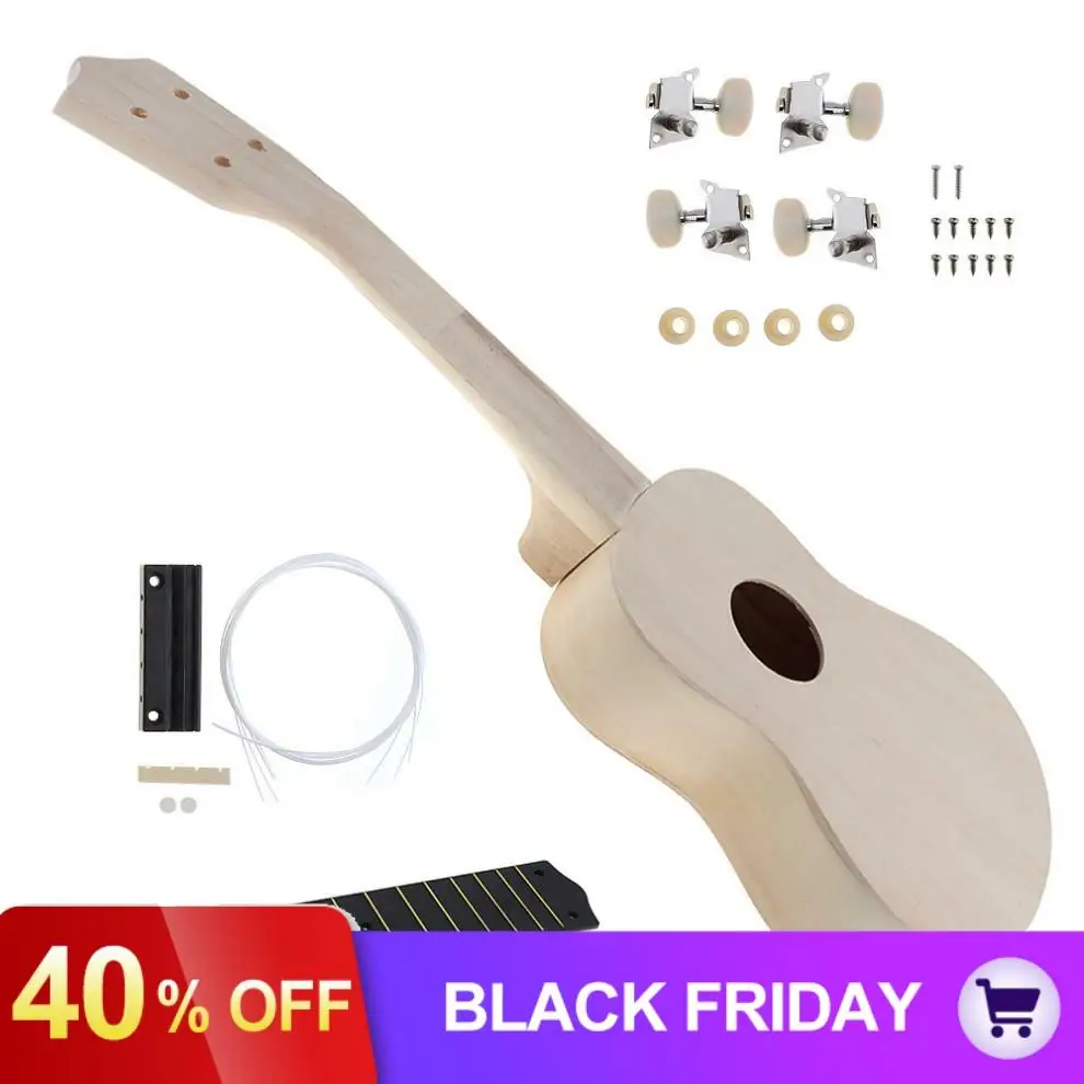 21 дюймов Гавайские гитары укулеле DIY Kit Гавайские гитары Ukelele ручная работа поддержка Живопись Дети игрушка в сборе для начинающих любителей