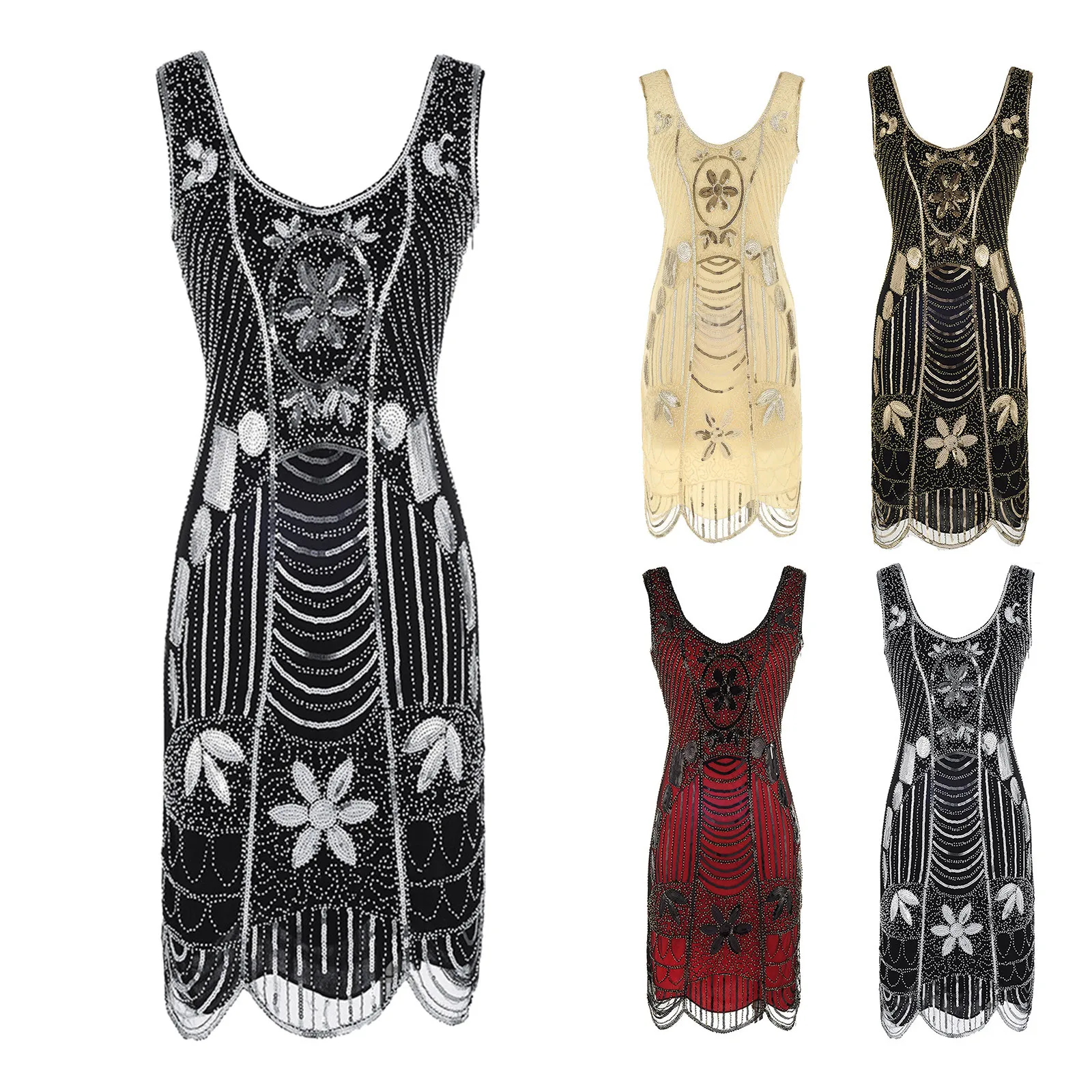 Женское винтажное платье миди с коротким рукавом V-образным вырезом и кисточками