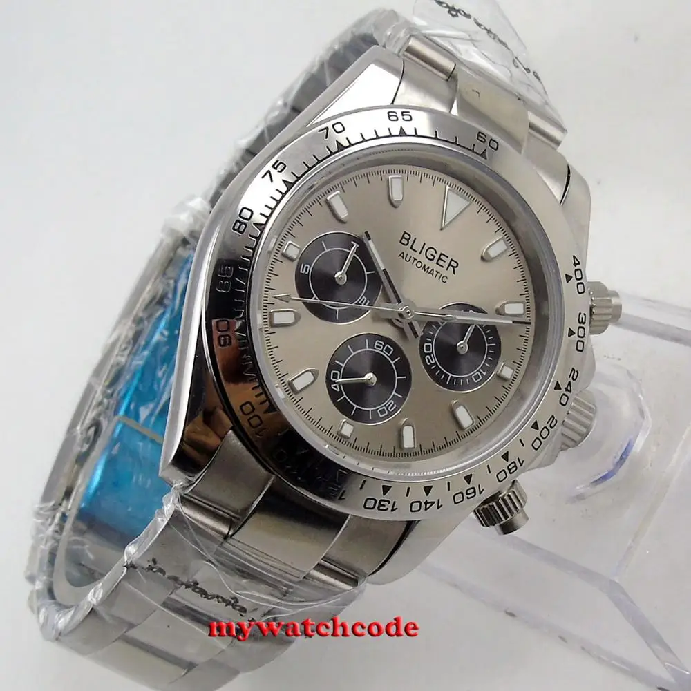 39 мм синий серый циферблат сапфировое стекло 316L нержавеющая сталь Твердый чехол