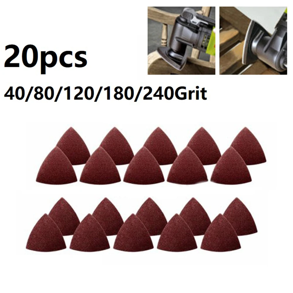 

20pcs Sanding Paper Pad Set Oscillating Sanding Paper 40/80/120/180/240Grit 20* Triangular Sanding Paper