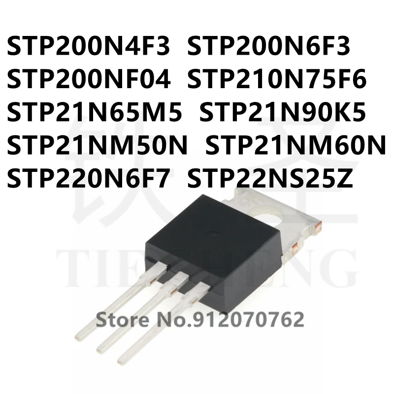 10шт/лот STP200N4F3 STP200N6F3 STP200NF04 STP210N75F6 STP21N65M5 STP21N90K5 STP21NM50N STP21NM60N STP220N6F7 STP22NS25Z TO-220 на