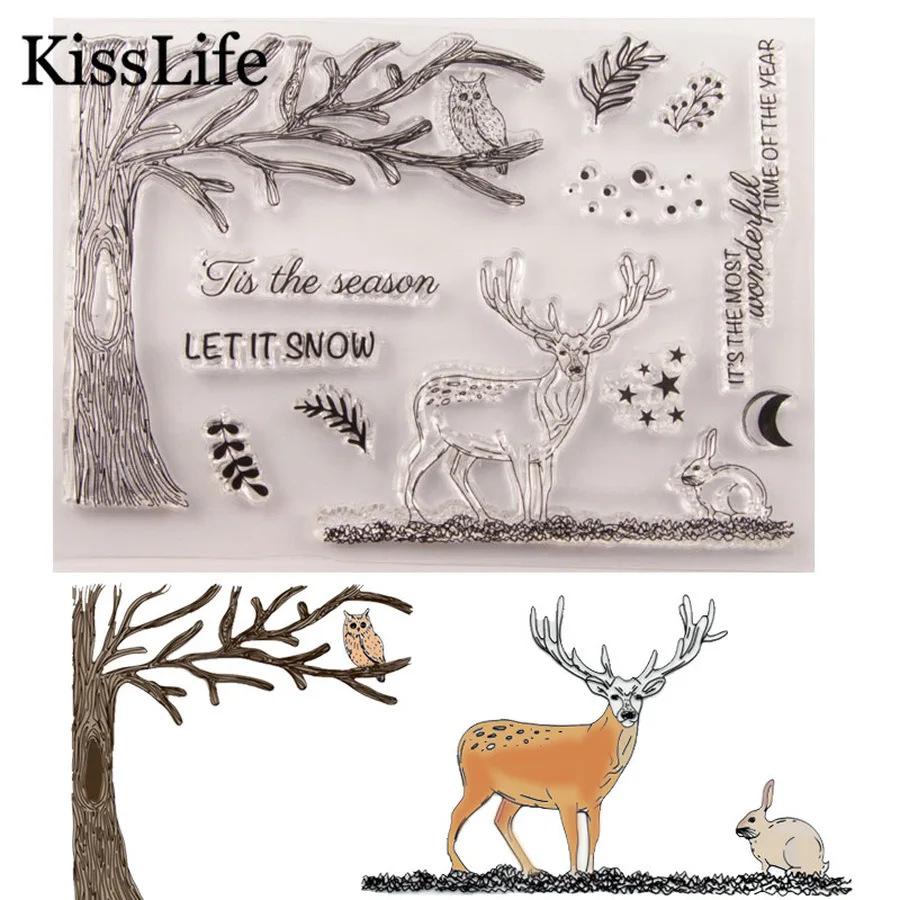 Милый Рождественский набор для скрапбукинга с изображением ветвей оленей
