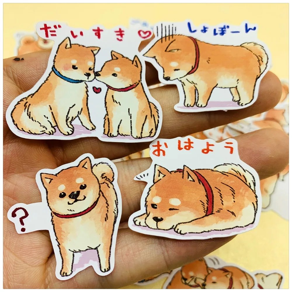 40 шт./компл. наклейка в виде японской милой собаки сделай сам альбом для