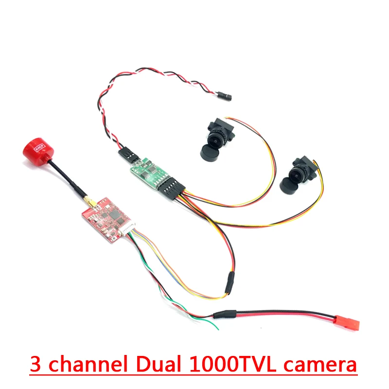 Система FPV 3-канальная двойная видеокамера Starlight CMOS 1200TVL fpv камера с 800 МВт