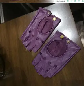 Перчатки женские из натуральной овечьей кожи, перчатки с полупальцами, перчатки для вождения, вечеринки, танцев, R1875