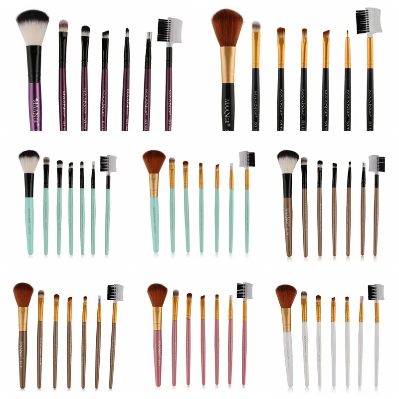 Набор кистей для макияжа 7 шт. набор губ теней век основа пудра хайлайтер