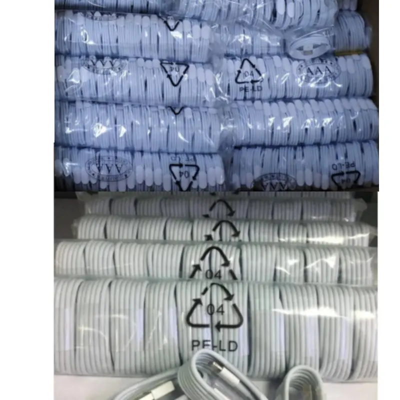 

50Pcs/Lot USB Data charge Cable For phone Xs max Xr X 8 7 6 plus 6s 5 se charging cables mobile charger cord High Quality OD3.0