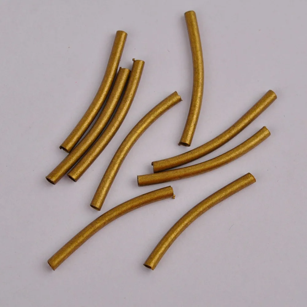 1000 шт. металлическая гладкая изогнутая прокладка трубки бусины коннектор