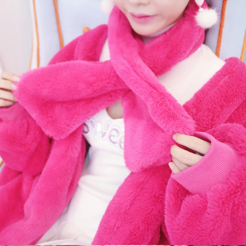 

New Fashion Women Female Autumn Long Sleeve High quality Single-breasted Mandarin collar Overcoat Faux fur Loose coat C 779