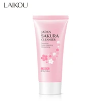 lalkou japan sakura gentle cleansing facial cleanser shrink pores deep clean oil control remove blackhead moisturizing skin care