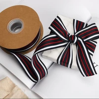 4cm x 18meters polyester stripes grosgrain ribbon for diy clothing accessories handmade sewing material hair bow accessories