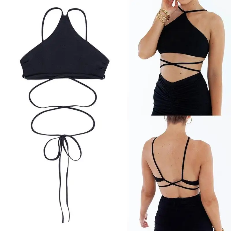 

Ultra Short Sexy Women's Halter Sling Women's Halter Sling Neck V9A8