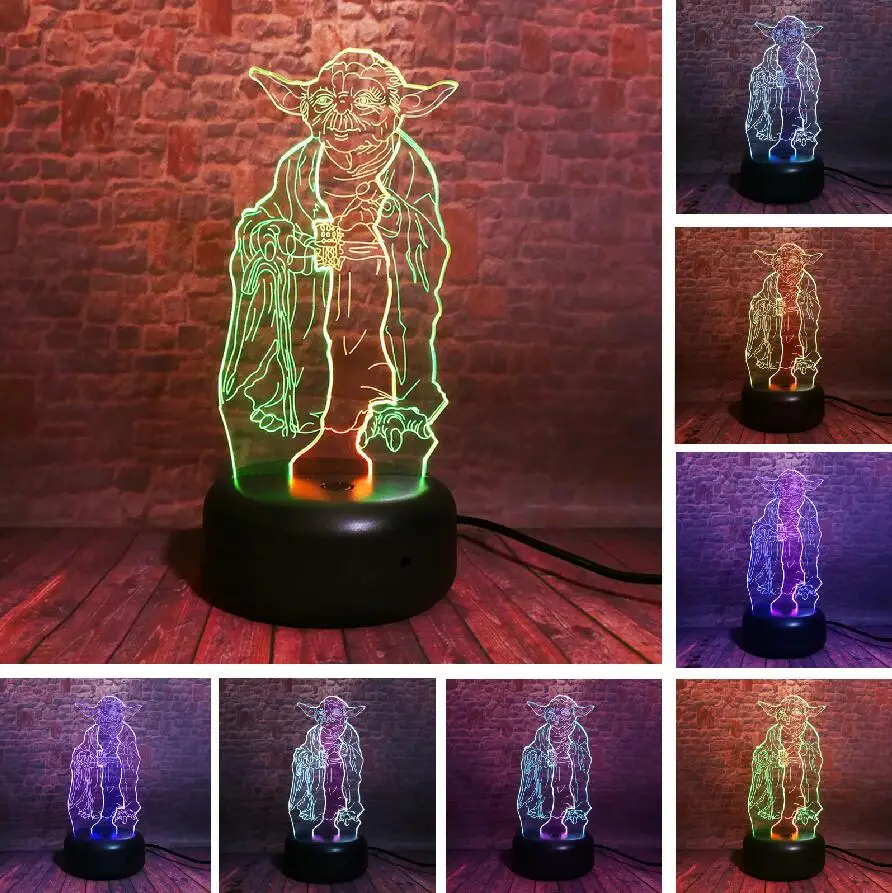 Style 4 Звездные войны 3D Bulbing лампа Led Master Yoda Leader Vision атмосфера ночной Светильник для детей спальня домашний декор день рождения подарки на Рождество - Испускаемый цвет: Style 4