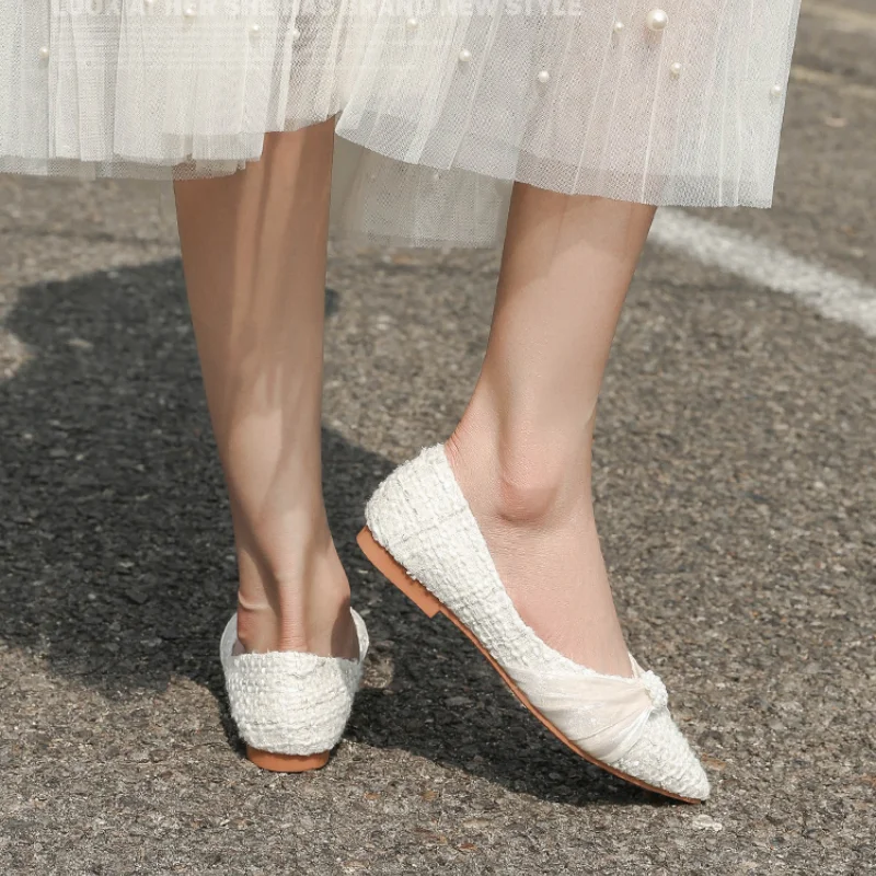 

2021 Summer New Korean Version 100 Red Night Wind Shallow Mouth Pointed Flat Fairy Style Single Shoes Ladle Shoes
