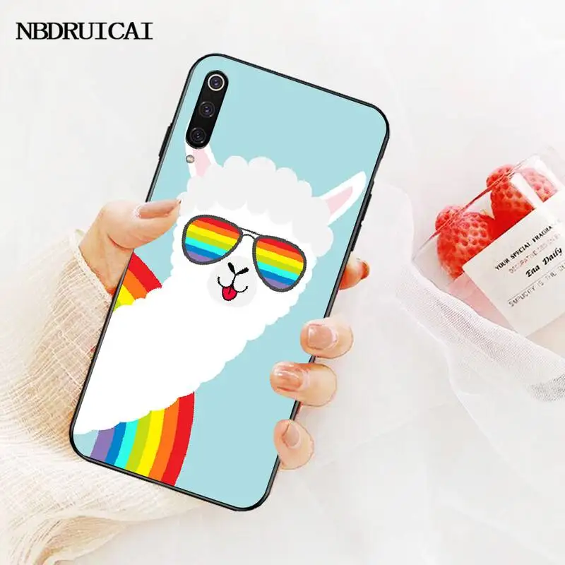 PENGHUWAN Kawaii Милая лама Альпака мягкий черный чехол для телефона Xiaomi Mi9 9SE 8SE Pocophone F1 Mi8