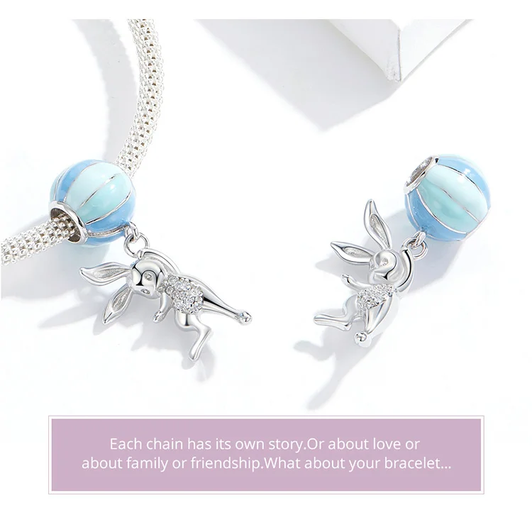 Браслет INBEAUT fit Pandora, серебро 925,, коала, кошка, лиса, бульдог, подвески, слон, лиса, собака, кролик, медведь, бусины, домашнее животное, сделай сам, ювелирное изделие