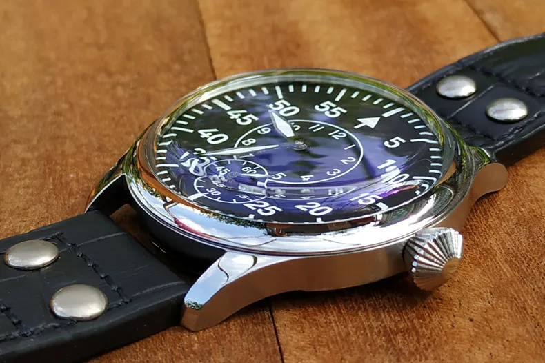 Мужские механические часы с синим стеклом 44 мм без логотипа|Мужские часы| |