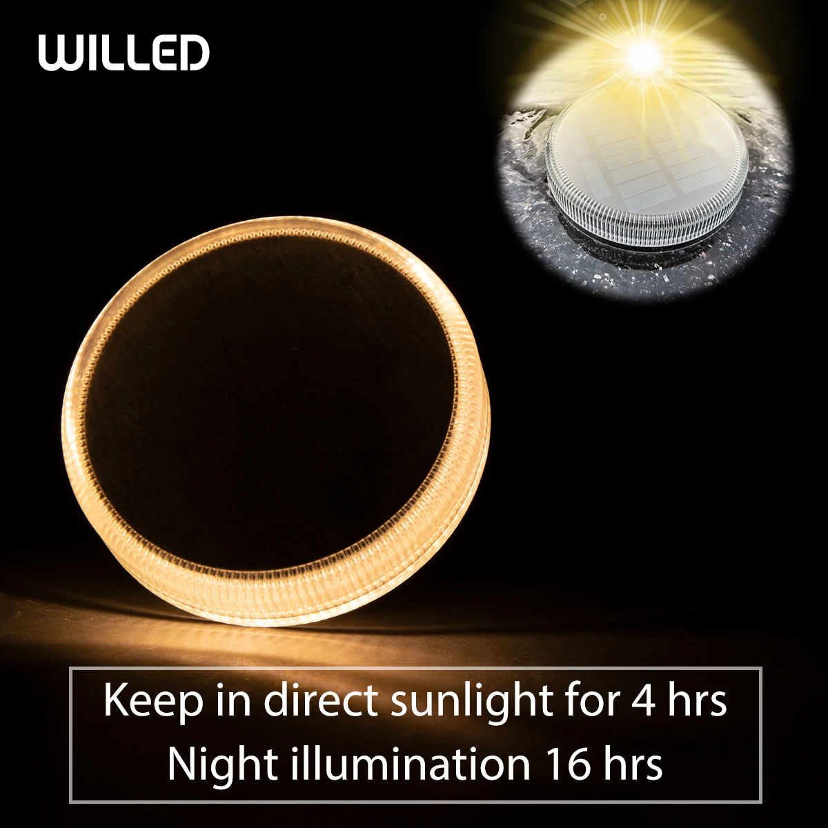 Светодиодный наземный фонарь на солнечной батарее с большой панелью теплый