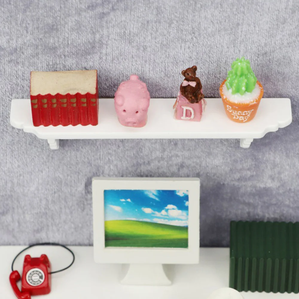 

1pc Mini Storage Rack Model Vivid Doll House Miniature Furniture Desktop Decor
