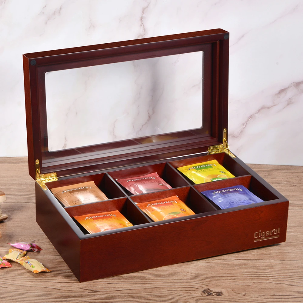 6 секционный ящик для чая органайзер очистки кофе молока контейнер роскошный