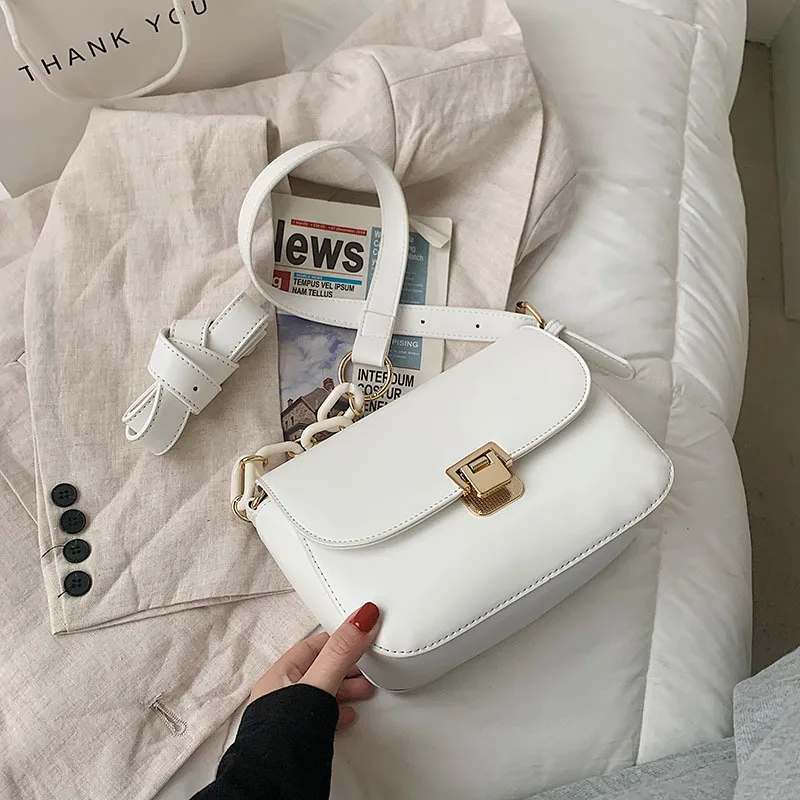 

Womens Handbags Red Chain 2021 New Fashion Women's Simple Style Messenger Versatile Shoulder Underarm Bag Purses