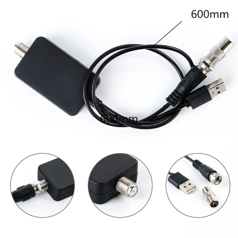 Черный низкий Шум USB ТВ антенный усилитель Простота установки цифровой DVB-T2 ATSC