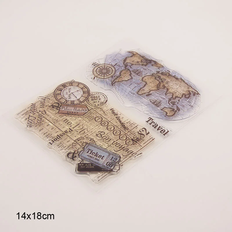 Силиконовые прозрачные штампы дорожный билет компас резиновый штамп товары для