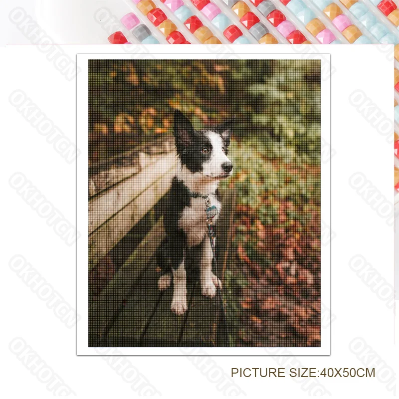 

Diy Diamond Painting Modern Home Decoration Stickers Diamond Embroidery Living Room Decoration Background Painting Cute Puppy