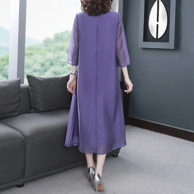 

Top Quality Brand Chinese Dress 2020 Spring Summer Women Floral Embroidery 3/4 Sleeve Midi Party Yellow Wine Red Dress Vestidos