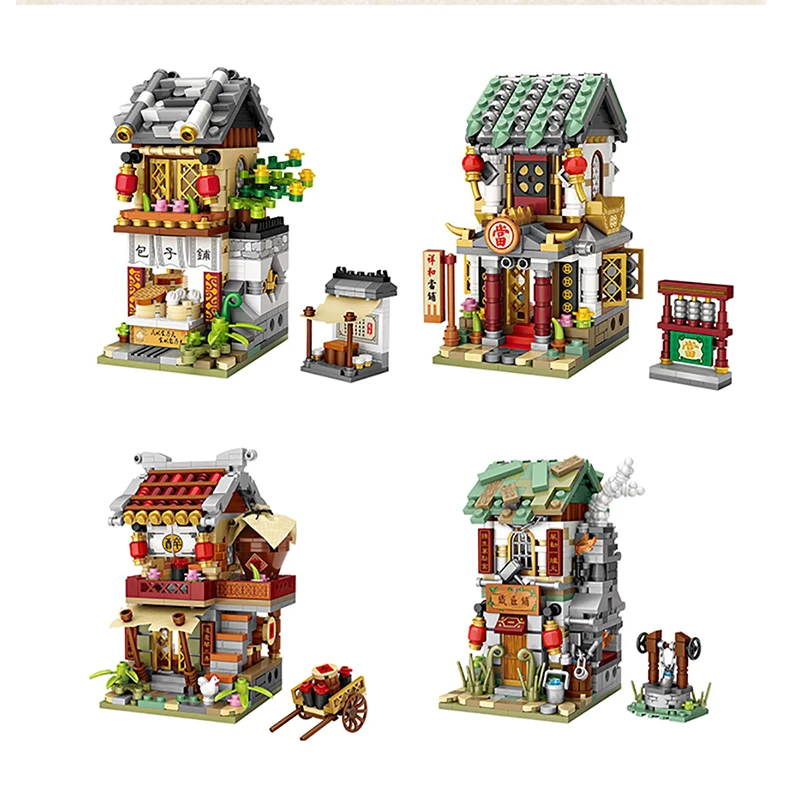 

Doll House Furniture DIY Miniature Dollhouse Kit Tea House Model Building Blocks Toys For Children Birthday Gift Christmas Goods