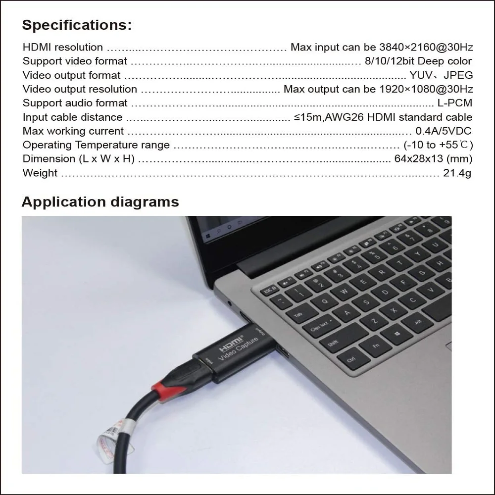 Карта захвата аудио и видео с HDMI на USB 1080p USB2.0 запись через DSLR видеокамеру