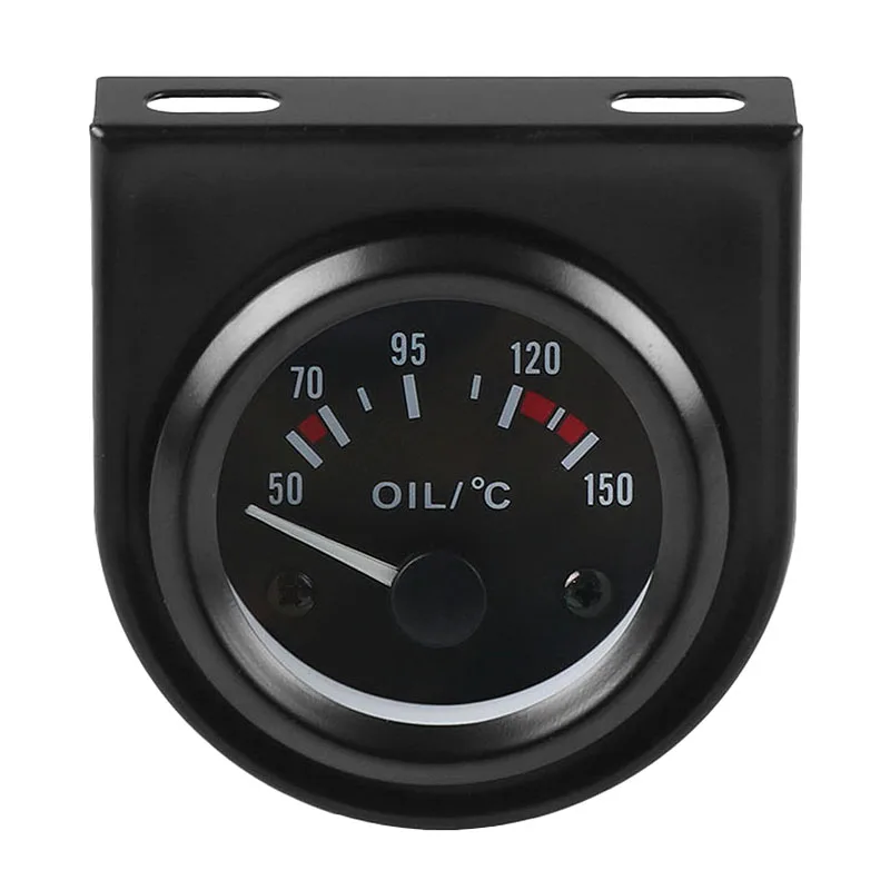2 inch 52mm 12V White LED Pointer Car Oil Temp Temperature Gauge with Sensor Black |
