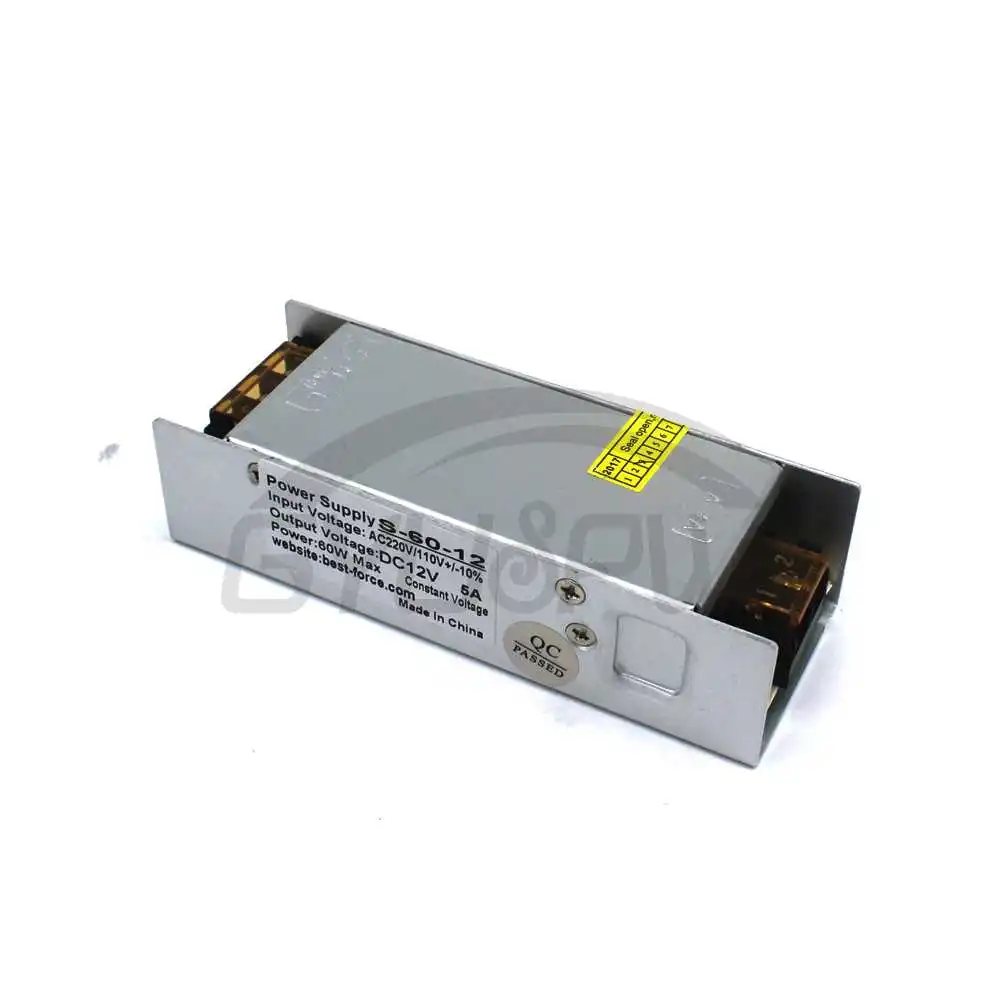 Источник питания DC 12V 5A 60W Светодиодный драйвер Переключение трансформаторов 100