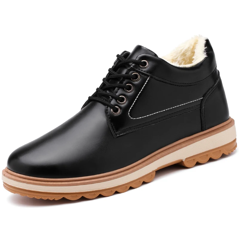 

Snow boots men's winter warm plus velvet short boots thick non-slip waterproof bread shoes Martin boots Korean cotton shoes