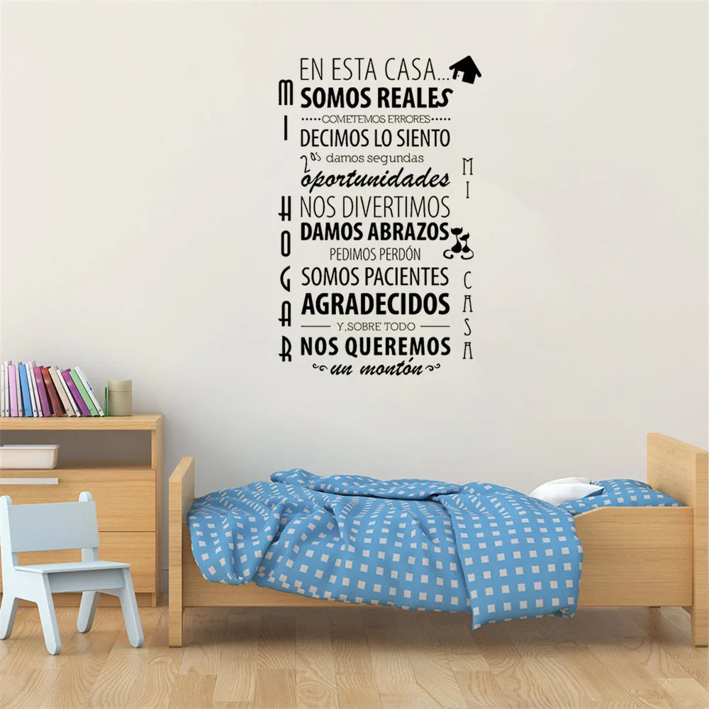 

EN ESTA CASA Quote Wall Sticker Spanish House Rules Home Decor For Living room Bedroom Decals Vinyl Art Mural RU4046