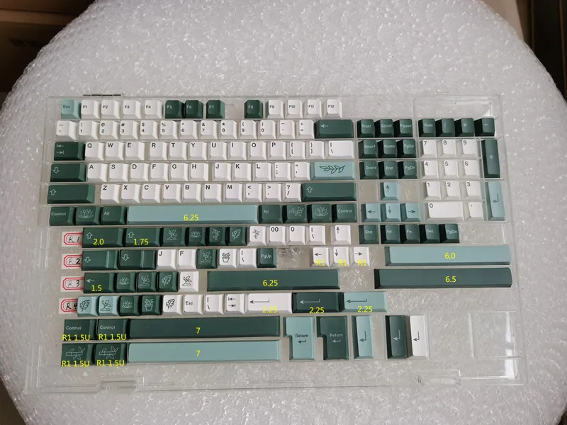 

1 Set PBT Dye Subbed Keycap For Mechanical Keyboard GMK Botanical Key Caps Cherry Profile With ISO Enter 6U 6.5U 7U Spacebar