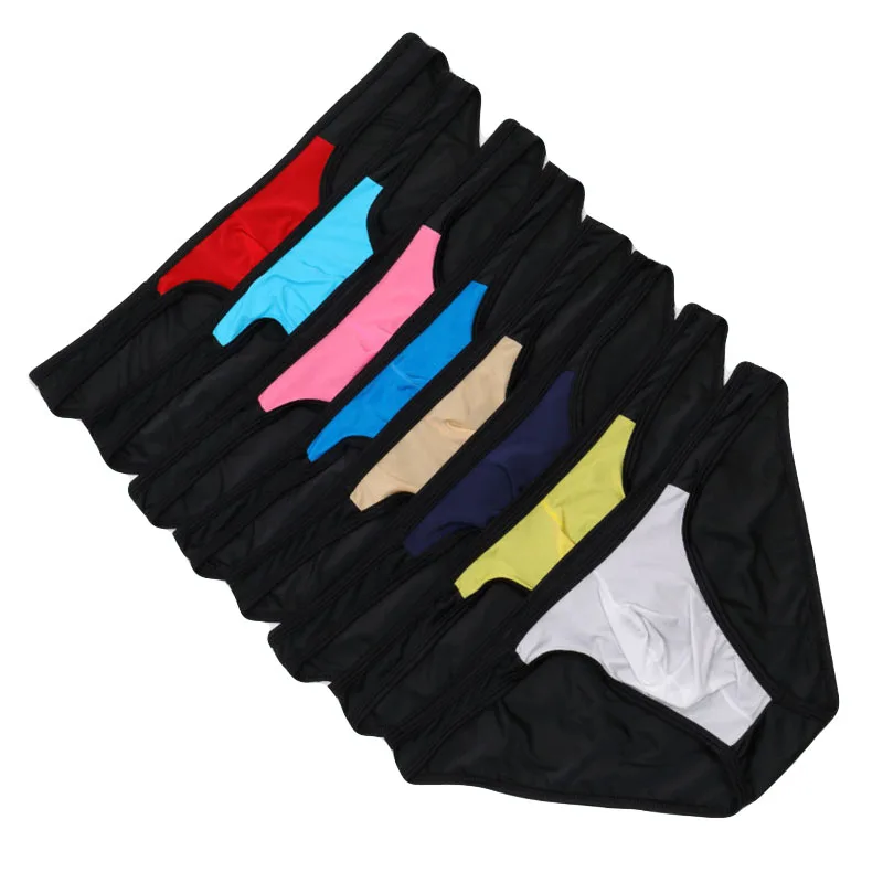 8PCS Men's Briefs U Convex Thin Ice Silk Low Waist  Sexy Bikini Underpants Shorts Underwear Men Sexy Underwear  Hot Sale Pantie
