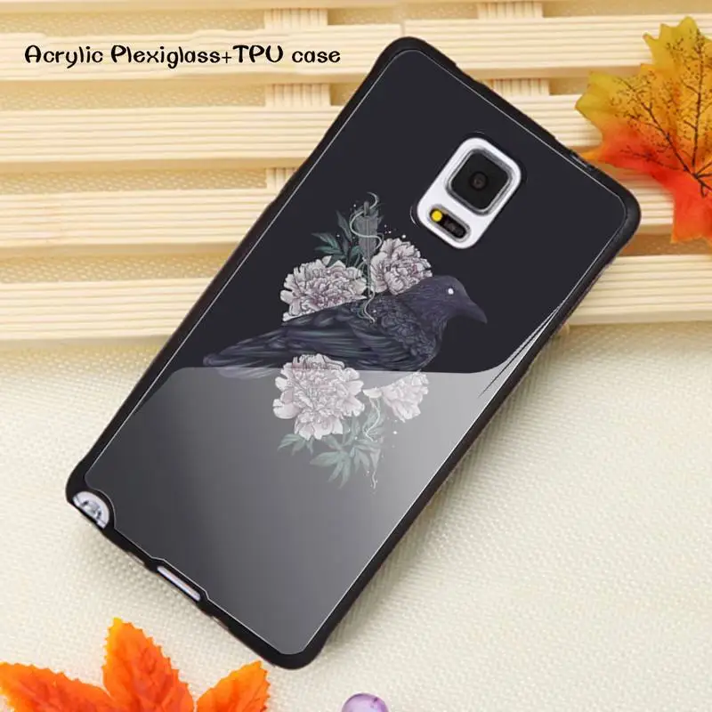 

Hot Raven Dark Crow Phone Case Acrylic Plexiglass TPU For Samsung Note20 10 9 8 7 5 Pro ULTRA