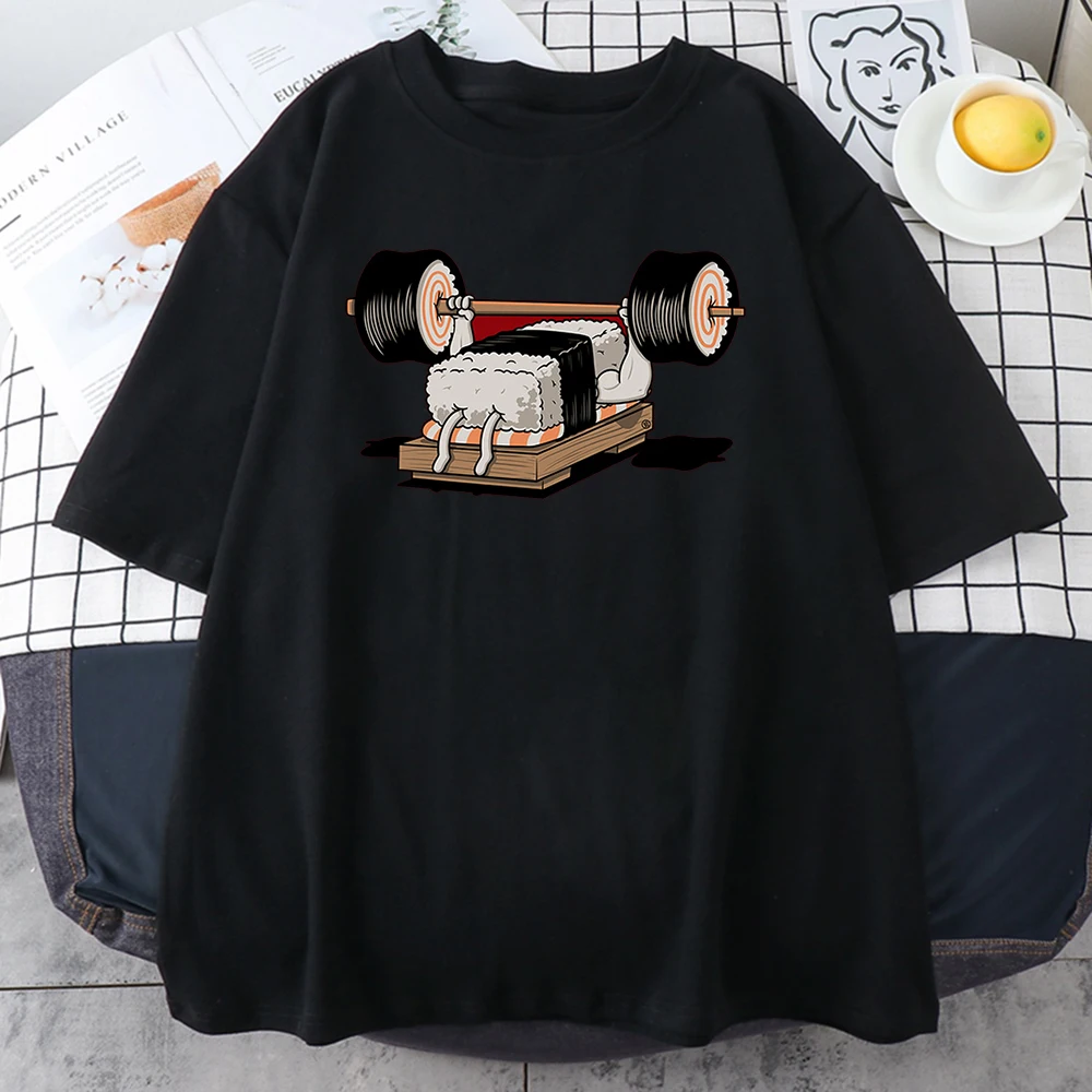 

Sport Sushi Funny Anime Print Tshirts Men's Hip Hop Breathable T-Shirt Summer Couple Slim Tshirts Personality Sweat T-Shirt Men
