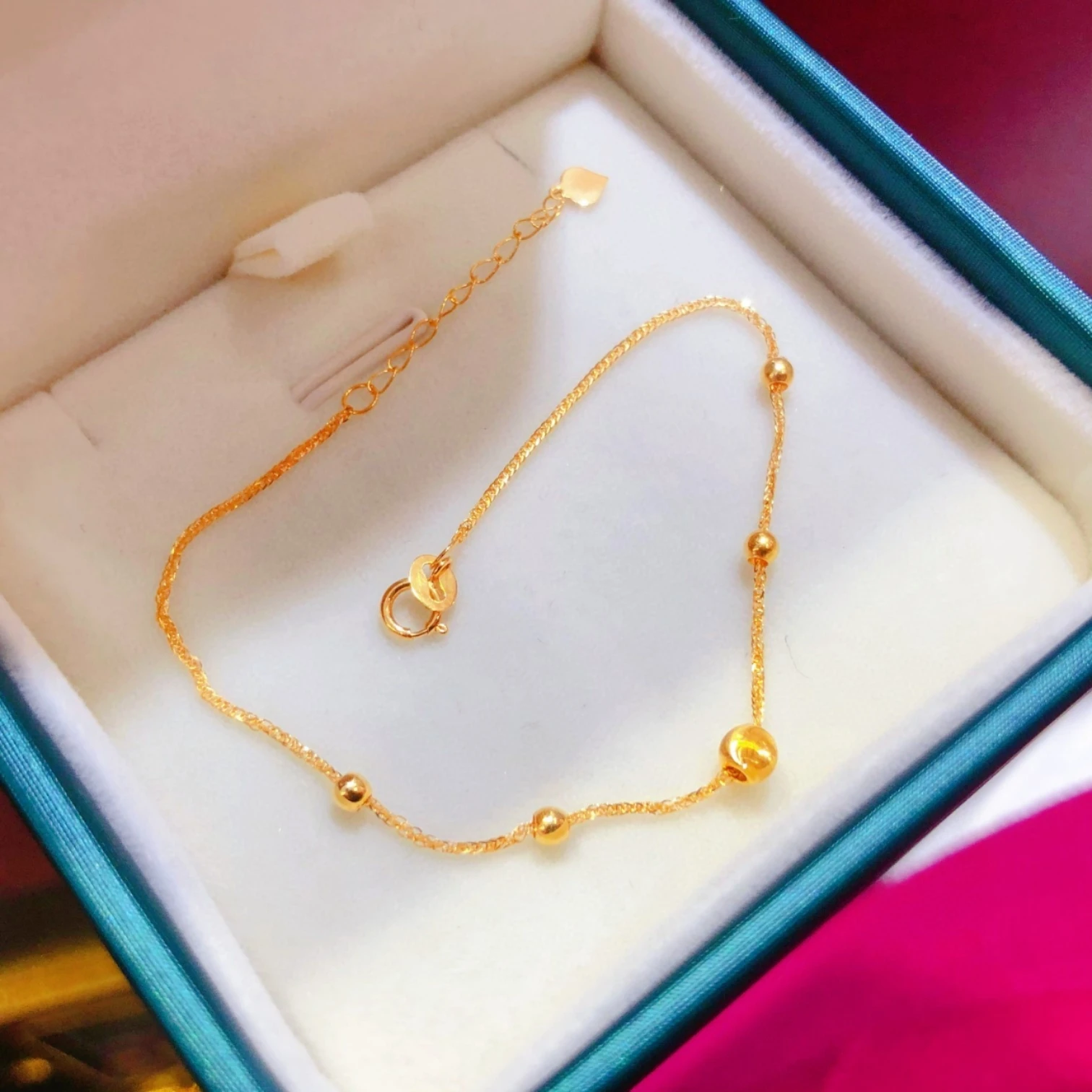 

18K золота из плотной ткани желтого цвета, браслет-напульсник, Настоящее золото ювелирные изделия (AU750) женские кошачий глаз бусины передачи п...