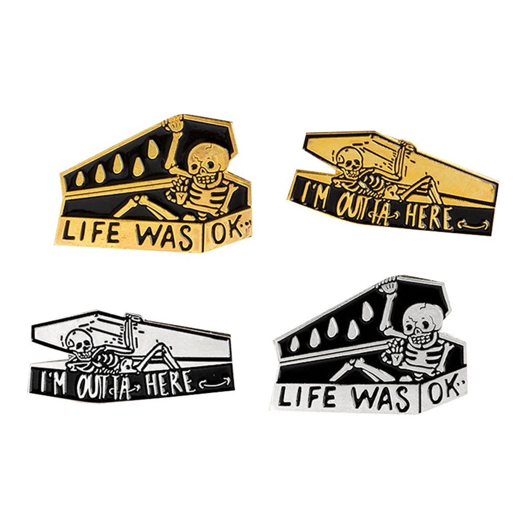 4 шт. Готический значок со скелетом булавка металлическая рубашка костюм