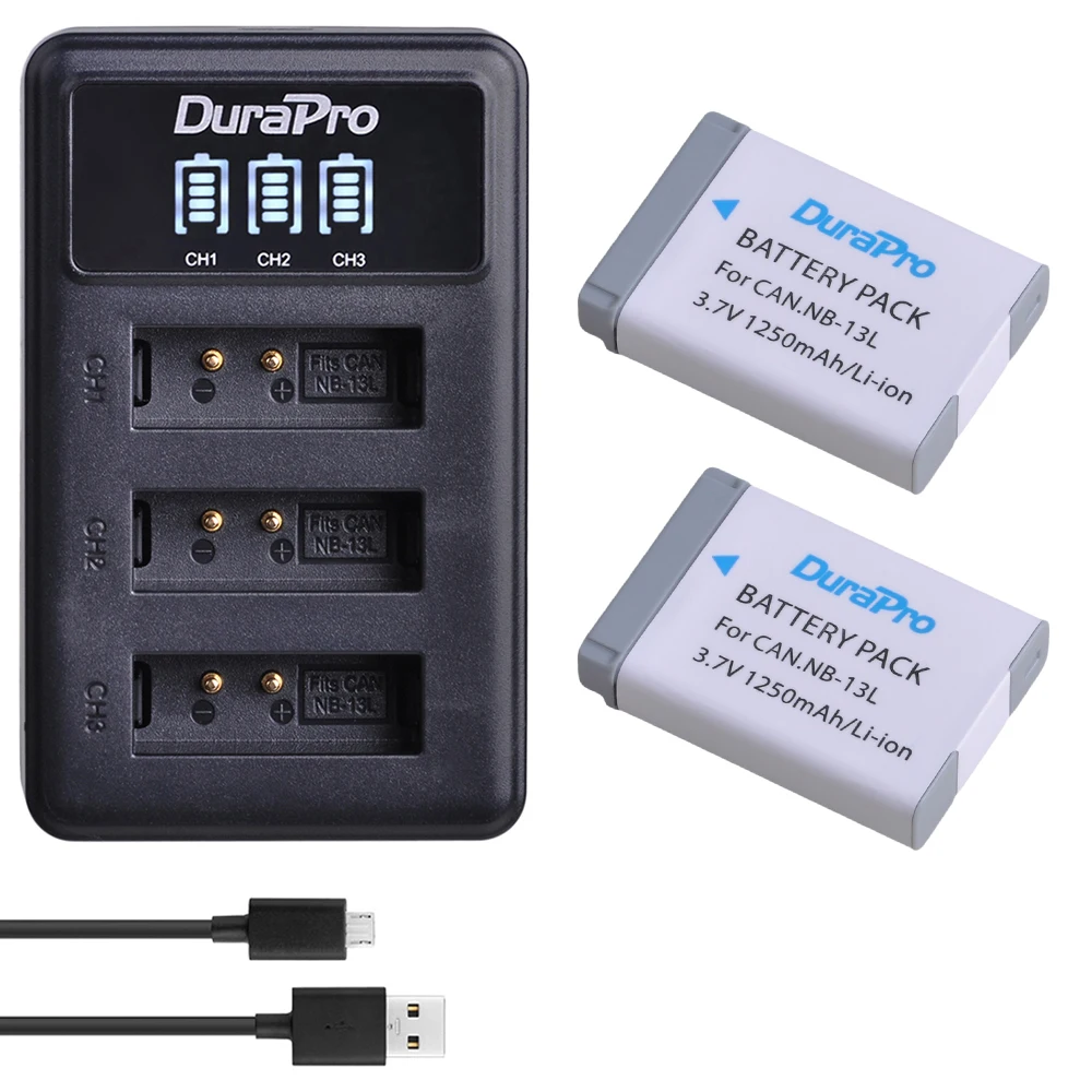 2 шт. перезаряжаемая батарея 13L 1250 мА/ч светодиодный usb зарядное устройство с 3